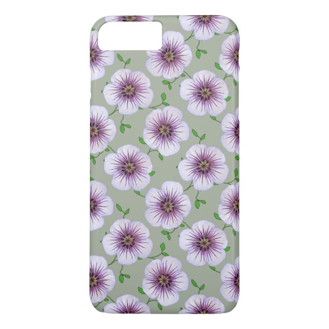 Garden Light Blue Geranium Flower on any Colour Case-Mate iPhone Case (Back)