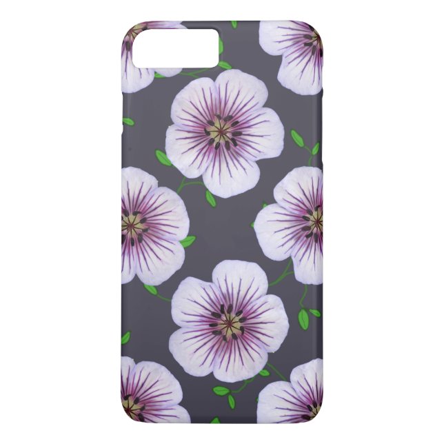 Garden Light Blue Geranium Flower on any Colour Case-Mate iPhone Case (Back)