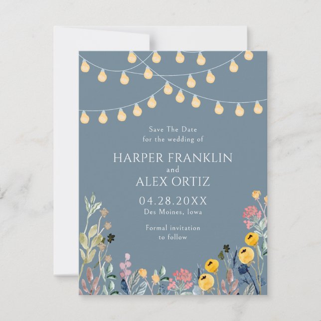 Garden Lights and Wildflowers Save The Date (Front)