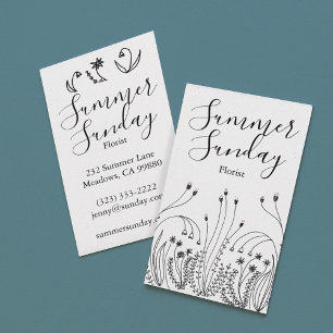 Garden Line Art Florist Landscaper Business Card