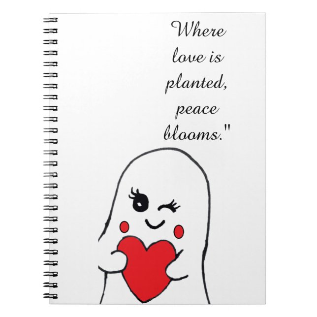 Garden Love Quote spiral note book. Notebook (Front)