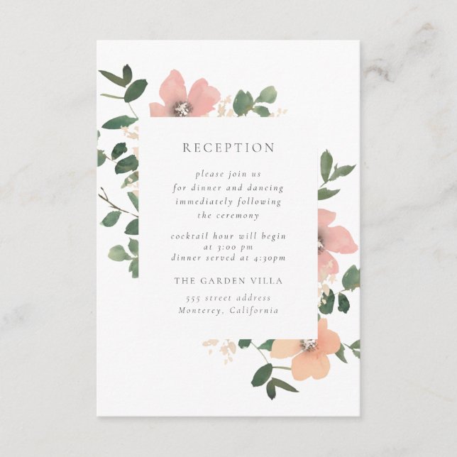 Garden Love Reception Insert Card (Front)
