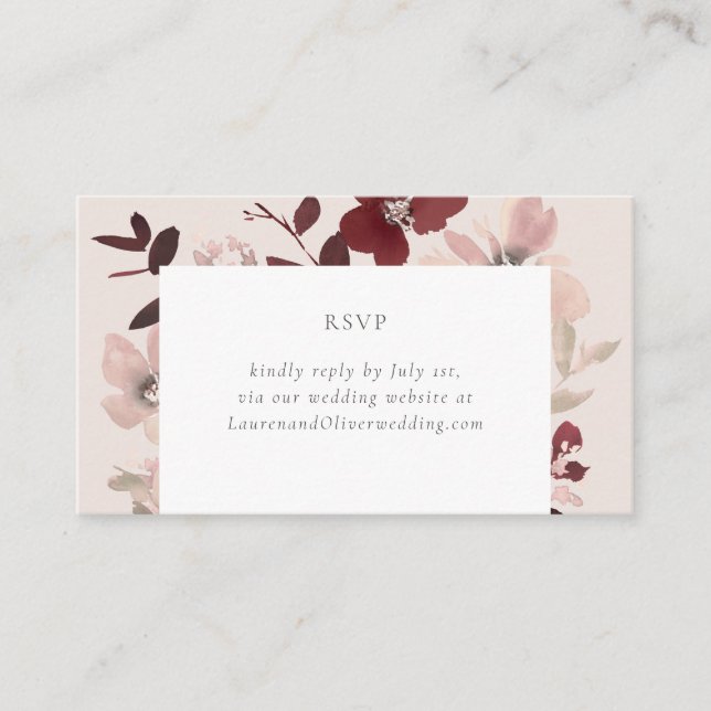 Garden Love RSVP Via Website Card (Front)