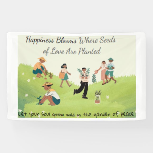 Garden Lover Quote Vinyl Banner – 2.5'x4'. (Horizontal)