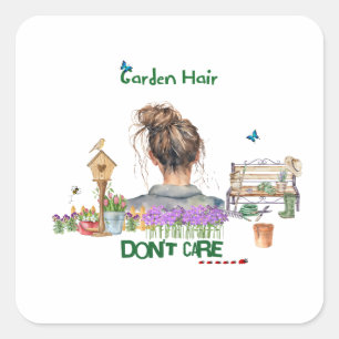Garden-lover sticker, garden-mom, gardengirl square sticker