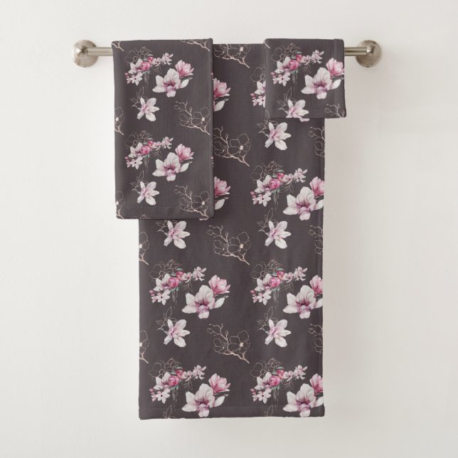 Garden Magnolias Bath Towel Set (Insitu)