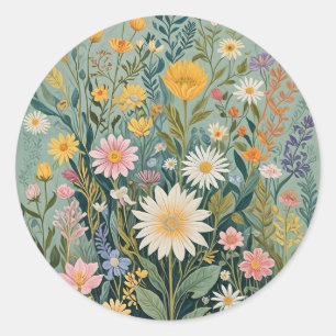 Garden Medley Classic Round Sticker