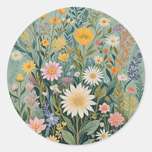 Garden Medley Classic Round Sticker (Front)