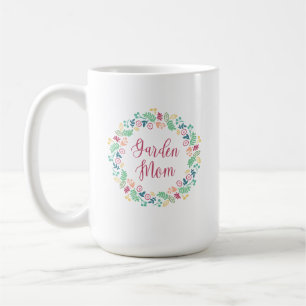 Garden Mom Floral Wreath Colorful Coffee Mug