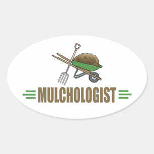 Garden Mulching Oval Sticker