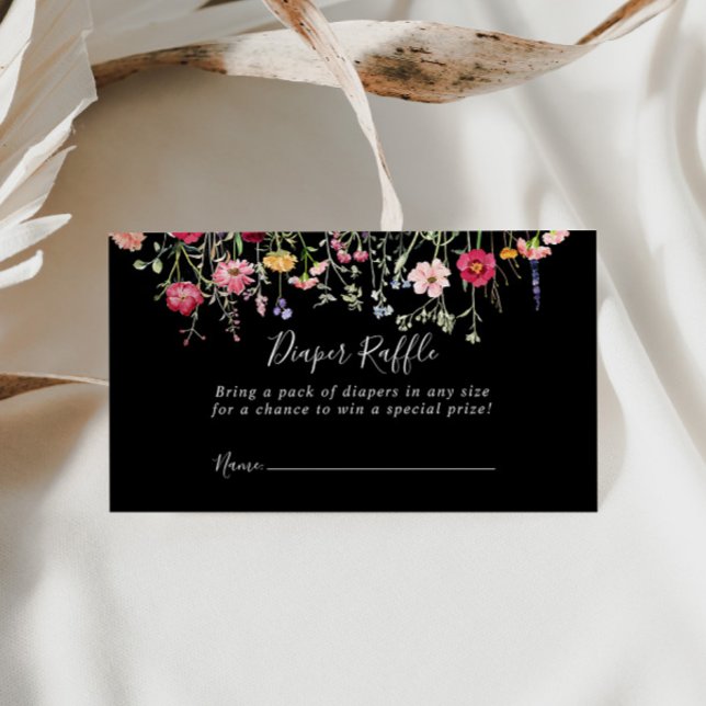 Garden Multicolor Wildflower Diaper Raffle Ticket Enclosure Card (Creator Uploaded)
