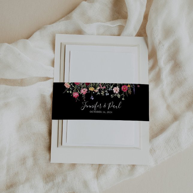 Garden Multicolor Wildflower Wedding  Invitation Belly Band (Creator Uploaded)