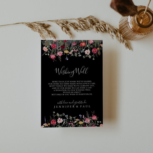 Garden Multicolor Wildflower Wedding Wishing Well Enclosure Card (Creator Uploaded)