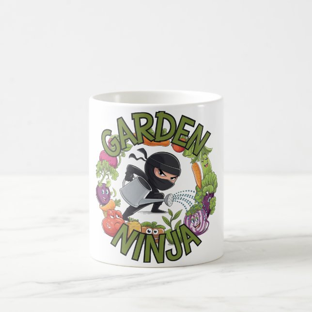 Garden Ninja Design - Fun Gardening Graphic Coffee Mug (Center)