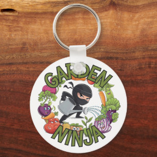 Garden Ninja Design - Fun Gardening Graphic Keychain