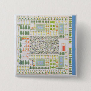 Garden of a High Ranking Egyptian Dignitary, from 2 Inch Square Button