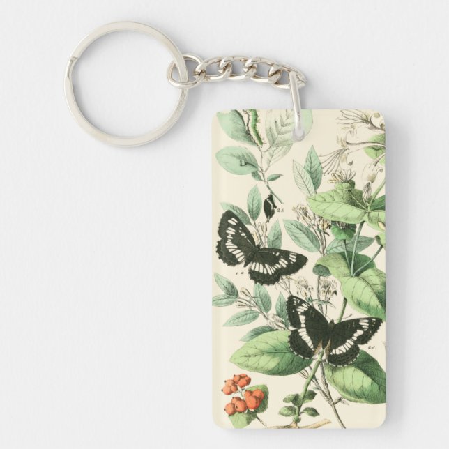 Garden of Butterflies and Flowers Keychain (Front)
