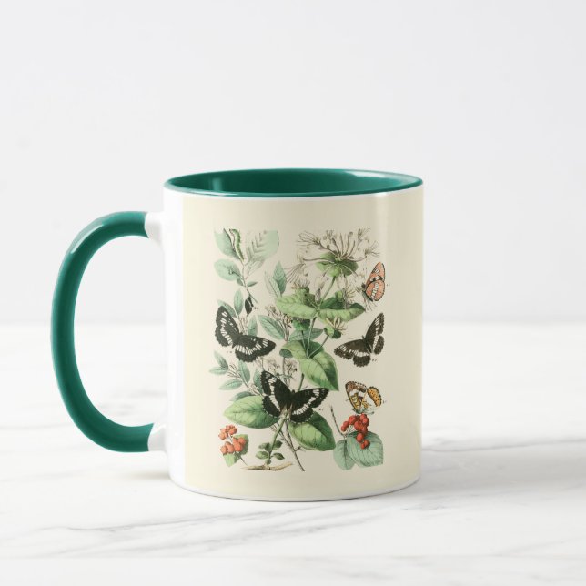 Garden of Butterflies and Flowers Mug (Left)