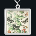 Garden of Butterflies and Flowers Silver Plated Necklace<br><div class="desc">A lovely garden scene with butterflies and flowers. Idyllic in its presentation,  this is a great print to put in your home. Order this Vision Studio creation today!</div>