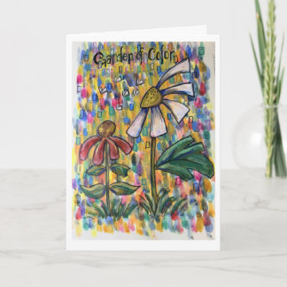 Garden of Colour Floral Art Greeting Card