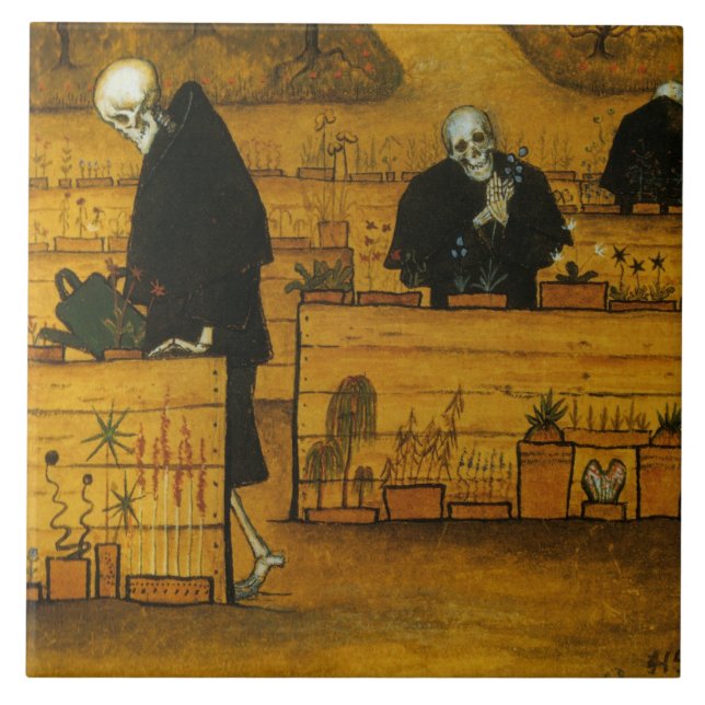 Garden of Death (by Hugo Simberg) Tile (Front)