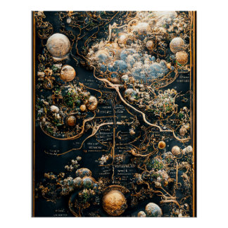 Garden of Eden Map, Heaven Map Cartography Poster