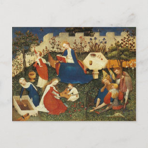 Garden of Eden medieval art Postcard