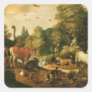 Garden of Eden (oil on canvas) Square Sticker
