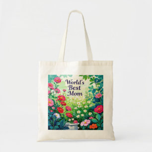Garden of Flowers - World's Best Mom Tote Bag