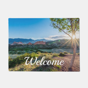 Garden Of Gods Tree Sunburst Welcome Doormat
