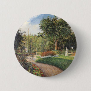 Garden of Les Mathurins at Pontoise by Pissarro 2 Inch Round Button