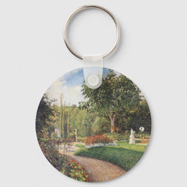Garden of Les Mathurins at Pontoise by Pissarro Keychain (Front)