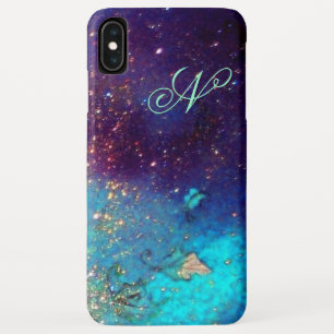GARDEN OF LOST SHADOWS Blue Turquoise Monogram iPhone XS Max Case