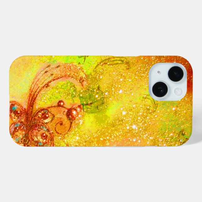 GARDEN OF LOST SHADOWS MAGIC BUTTERFLY Gold Yellow Case-Mate iPhone Case (Back (Horizontal))