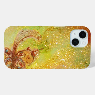 GARDEN OF LOST SHADOWS,MAGIC BUTTERFLY Gold Yellow iPhone 15 Case