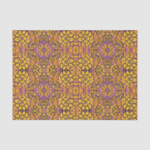Garden of Magic Flowers Bohemian Arabesque Pattern Tissue Paper