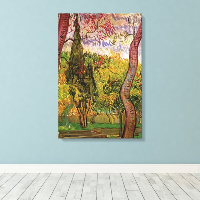 Garden of Saint-Paul Hospital by Vincent van Gogh Canvas Print (Insitu(Wood Floor))