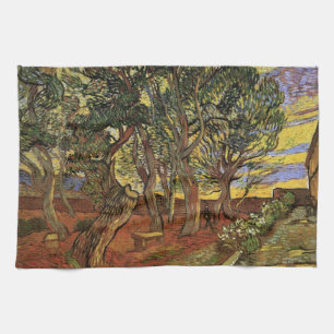 Garden of Saint-Paul Hospital by Vincent van Gogh Kitchen Towel