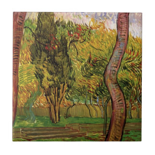 Garden of Saint-Paul Hospital by Vincent van Gogh Tile
