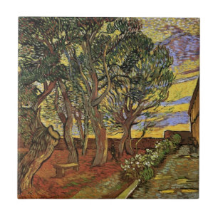 Garden of Saint-Paul Hospital by Vincent van Gogh Tile
