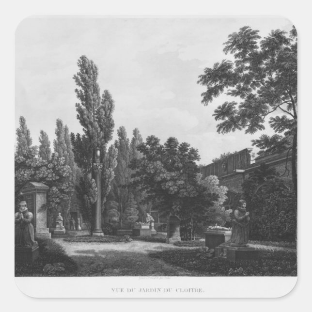 Garden of the cloister, Musee des Monuments Square Sticker (Front)