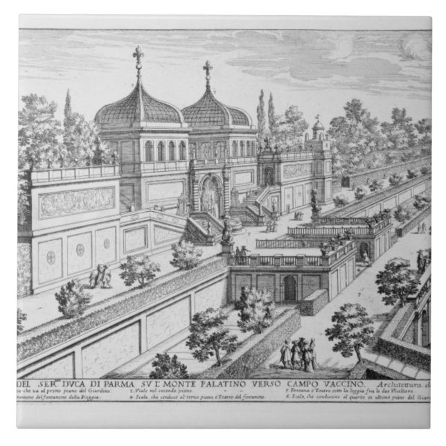 Garden of the Duke of Parma on the Palatine Hill, Tile (Front)