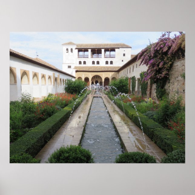 Garden of the Generalife, Alhambra, Spain - Poster (Front)