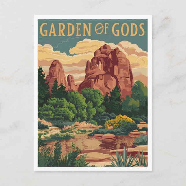 Garden of the Gods Colorado Postcard (Front)