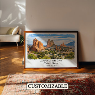 Garden of the Gods Colorado Poster, Watercolor Poster