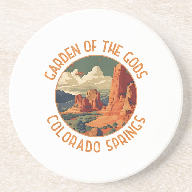 Garden of the Gods Colorado Springs Distressed Cir Coaster (Front)