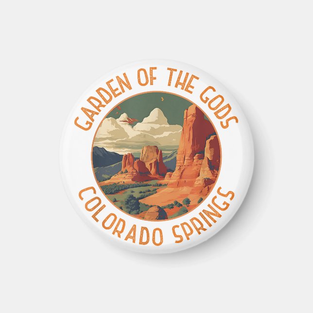 Garden of the Gods Colorado Springs Distressed Cir Magnet (Front)