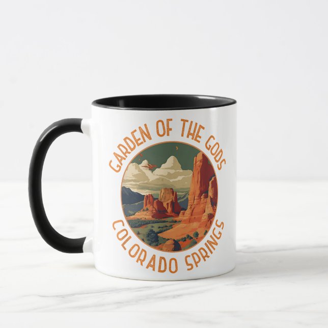 Garden of the Gods Colorado Springs Distressed Cir Mug (Left)