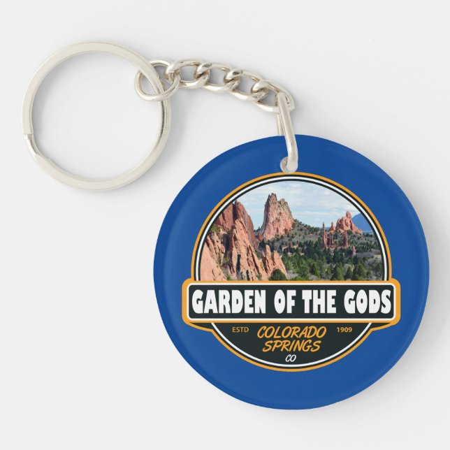 Garden of the Gods Colorado Springs Travel Emblem Keychain (Front)