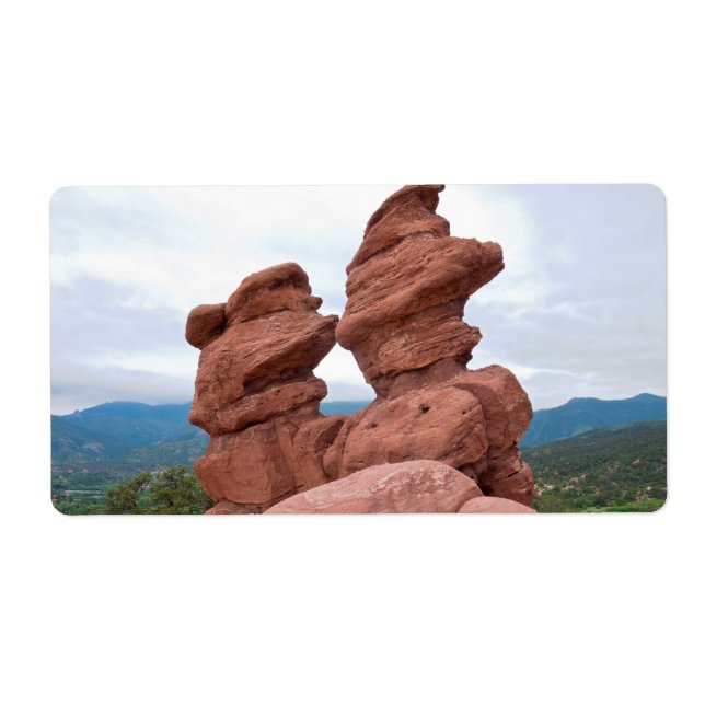 Garden of the Gods Landmark and Mountains (Front)